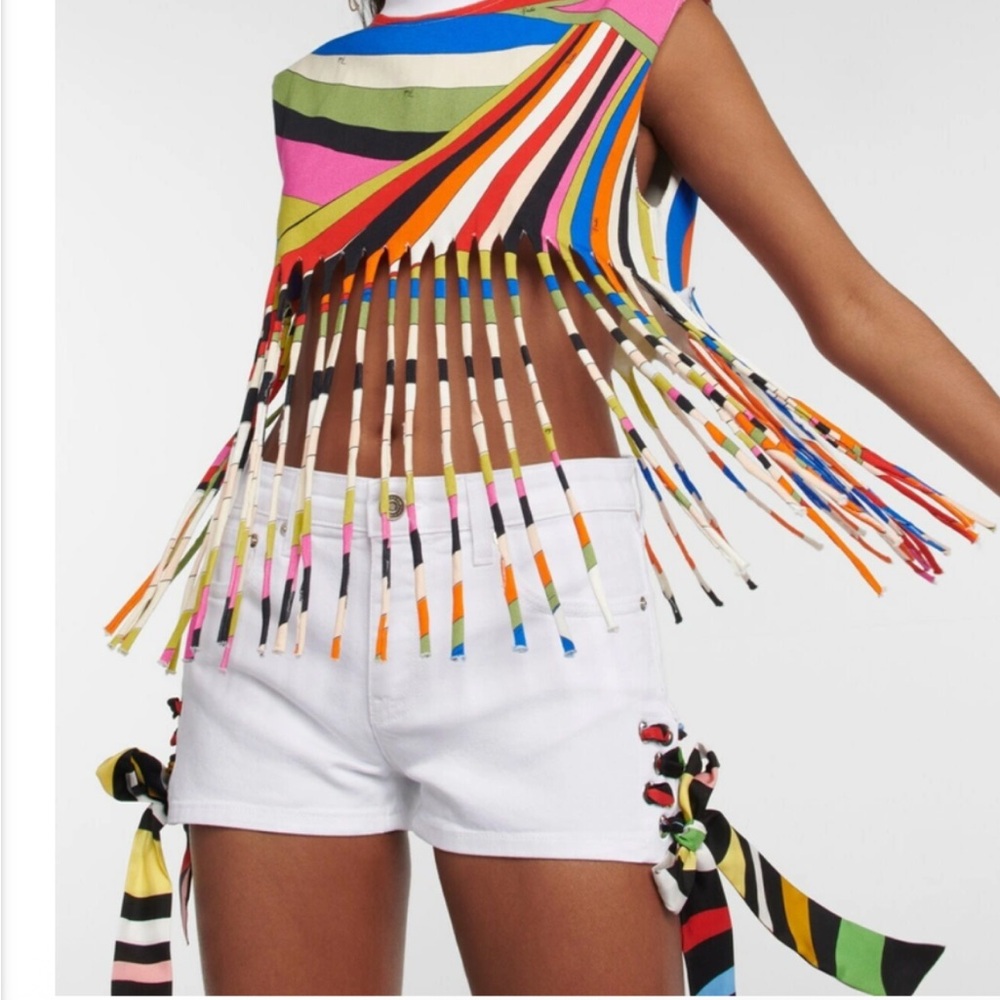 Emilio Pucci Multicolor Striped Crop Top